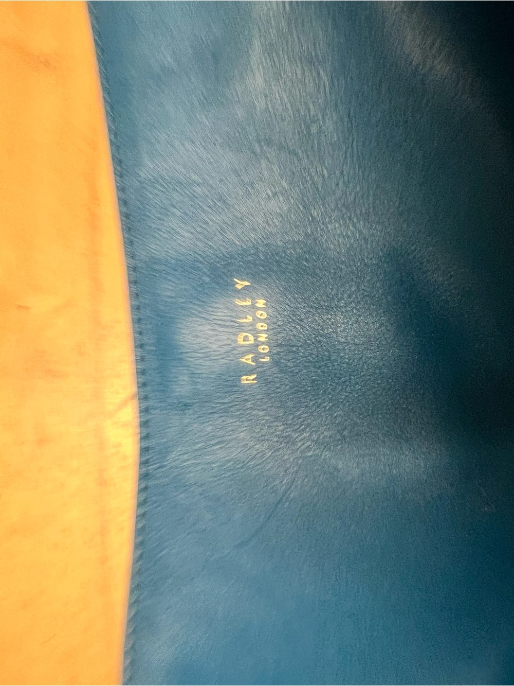 RADLEY LONDON Blue Leather Shoulder Bag with Gold Logo
